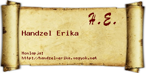 Handzel Erika névjegykártya